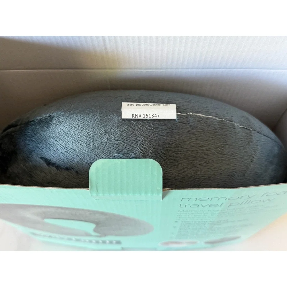 Wayland Square Memory Foam Neck Travel Pillow Gray RN#151347